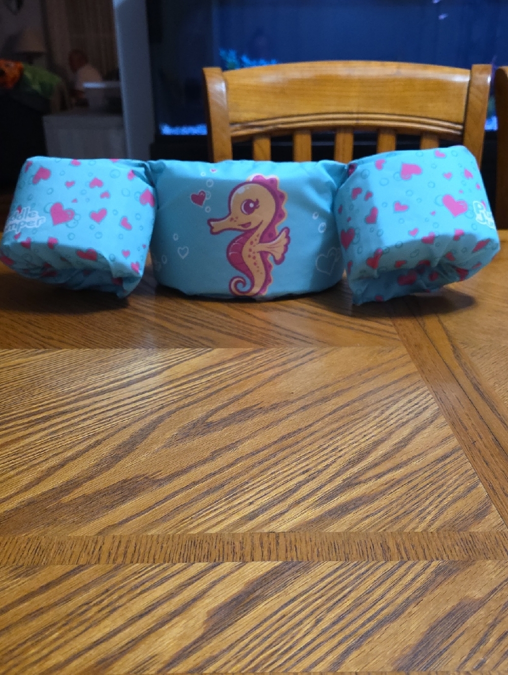 Kids Blue Seahorse Puddle Jumper Inflatable Swim Arm Bands